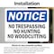 Signmission No Trespassing No Hunting No Woodcutting OSHA Notice Sign, Vinyl Decal, 10in W x 7in L, 2PK OS-2PACK-NS-D-710-L-14930 - alternate 3